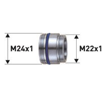 Neoperl Reduktion Messing verchromt, CACHE STD M24x1 x M22x1 50505094
