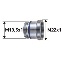 Neoperl Reduktion Messing verchromt, CACHE TJ M18.5x1 x M22x1 50505294