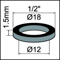 Neoperl Fiberdichtung 1/2'' 12 x 18 x 1.5mm 78111094