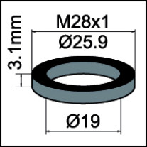 Neoperl Gummidichtung zu Innenteil zu 10 Stück, M28 19 x 25.9 x 3mm 78135596