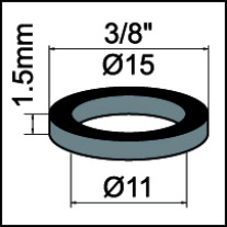 Neoperl Gummidichtung zu Innenteil 3/8''/M16 11x15x1.5mm 78138096