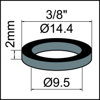 Neoperl NEOFLEx Gummidichtung zu Panzerschlauch, 3/8'' 9.5 x 14.4 x 2mm 78188096