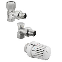 Oventrop Thermostatventil-Set, DN15 Eck, mit Uni LH, AQ, Combi 2 1703064