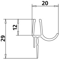 Kermi 2x Dichtleiste für Türflügel (T1), kürzbar 2539348