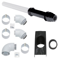Vaillant Paket Luft-/Abgasführung D 60/100 PP (3 Stck) senkrechte Dachdurchführung schwarz 0010030861