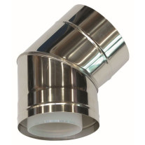 Vaillant Bogen 45 Grad d:110/160mm für Fassadenverlegung konzentrisch PP/Edelstahl 0020106405
