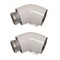 Vaillant Bogen 45 Grad turboTEC 60/100mm Luft-/Abgasführung, Alu, (2 Stück) 303809