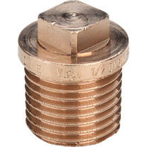 Viega Stopfen Rotguss 3290 mit Vierkant und Rand in R2 Rotguss 322151
