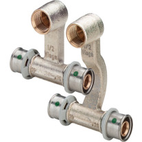 Viega Sanfix P Sockelleisten-Heizkörperanschlussstück mit SC-Contur 2173 in 20mm x G1/2 x 20mm 409340