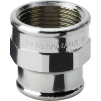 Viega Reduziermuffe Rotguss 3240 in Rp1/2 x Rp3/8 verchromt 447816