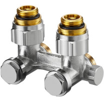 Viessmann Hahnblock für Heizkörper Einrohr, Eck Eckform / Einrohrsystem, AG 3/4 x 1/2 7670953