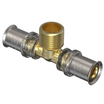 Wavin T-Stück Tigris M5 20mm x 1/2'' AG x 20mm 4066102 Mehrschicht-Verbundrohr, universell einsetzbar