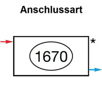 Zehnder Anschlussart 1670, wechselseitig links für Charleston, Anschluss 2-Rohr mit externem Ventil 1670