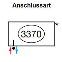 Zehnder Anschlussart 3370, unten links für Charleston, Anschluss 2-Rohr mit externem Ventil 3370