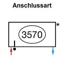 Zehnder Anschlussart 3570, unten links rechts für Charleston, Anschluss 2-Rohr mit externem Ventil 3570