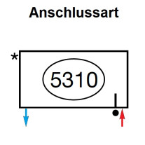 Zehnder Anschlussart 5310, unten rechts links für Charleston, Anschluss 2-Rohr mit externem Ventil 5310