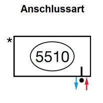 Zehnder Anschlussart 5510, unten rechts für Charleston, Anschluss 2-Rohr mit externem Ventil 5510