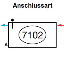 Zehnder Anschlussart 7102, wechselseitig oben rechts für Charleston, Anschluss 2-Rohr mit externem Ventil 7102