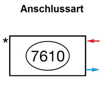 Zehnder Anschlussart 7610, seitlich rechts für Charleston, Anschluss 2-Rohr mit externem Ventil 7610