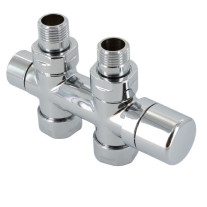Zehnder Anschluss-Armatur Set O Durchgang chrom Durchgangsform, Ventil drehbar, damit Thermostatkopf rechts / links 839048