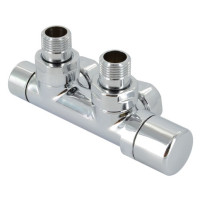 Zehnder Anschluss-Armatur Set P Eckform weiß Eckform Thermostatkopf rechts, weiß 839051