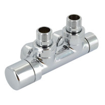 Zehnder Anschluss-Armatur Set Q Eckform chrom Eckform Thermostatkopf links, chrom 839108