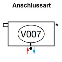 Zehnder Anschlussart V007, Anschluss links für Charleston Complettoanschluss mit integriertem Ventil V007