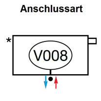 Zehnder Anschlussart V008, Anschluss rechts für Charleston Complettoanschluss mit integriertem Ventil V008