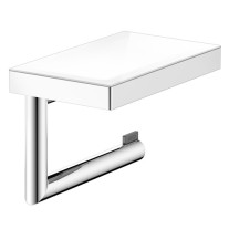 Keuco Toilettenpapierhalter REVA mit Glas-Ablage verchromt 12873019000