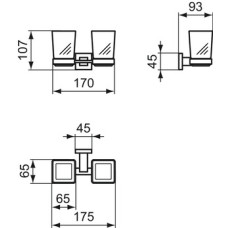 Ideal Standard 2 Zahnputzbecher IOM Cube, chrom E2205AA
