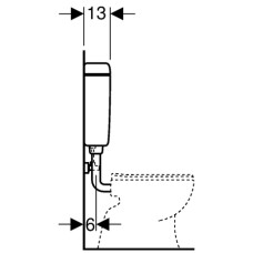 Geberit AP127 AP-Spülkasten, Spül-Stopp-Spülkasten tiefhängend, Wasseranschluss unten rechts, weiß-alpin 127.023.11.1