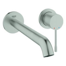 Grohe 2-Loch-Waschtisch-Wandbatterie Essence supersteel Fertigmontage-Set Ausladung 230mm 29193DC1