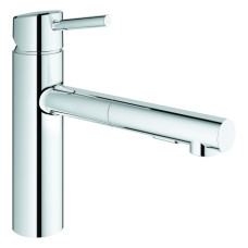 Grohe Concetto Einhebel-Spültischbatterie chrom mittelhoch, ausziehbare Spülbrause, Ausladung 202mm 30273001