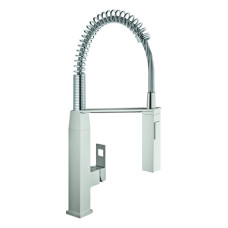 Grohe Eurocube Einhebel-Spültischbatterie supersteel mit Profibrause, Ausladung 234mm 31395DC0