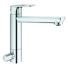 Grohe BauLoop Einhand-Spültischbatterie chrom mittelhoher Auslauf GROHE ZERO Absperrventil 31713000