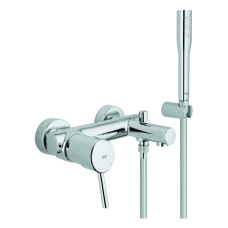 Grohe Concetto Einhand-Wannenbatterie chrom Wandmontage mit Euphoria Brauseset 32212001