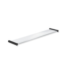 HEWI Ablage des Systems 162, Edelstahl, mit Halteelementen und Glas-Ablagefläche, 600mm breit, 122mm tief schwarz tiefmatt 162.03.11560 DC