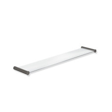 HEWI Ablage des Systems 162, Edelstahl, mit Halteelementen und Glas-Ablagefläche, 600mm breit, 122mm tief, dunkelgrau perlglimmer tiefmatt 162.03.11560 SC