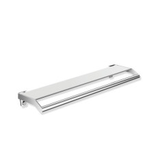 HEWI Ablage mit Haltegriff System 900, Edelstahl, verchromt, Glasplatte mit Splitterschutzfolie, 720mm breit, 70mm hoch, 188mm tief 900.03.00040