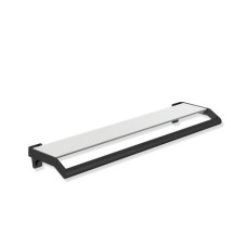 HEWI Ablage mit Haltegriff System 900, Edelstahl, Glasplatte mit Splitterschutzfolie, 720mm breit, 70mm hoch, 188mm tief schwarz tiefmatt 900.03.00060 DC