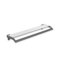 HEWI Ablage mit Haltegriff System 900, Edelstahl, Glasplatte mit Splitterschutzfolie, 720mm breit, 70mm hoch, 188mm tief, dunkelgrau perlglimmer tiefmatt 900.03.00060 SC