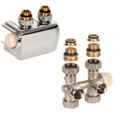 Resideo Anschlussarmatur mit Heizkörperventil Therafix Universal, 3/4'', chrom V2474EDCSY015