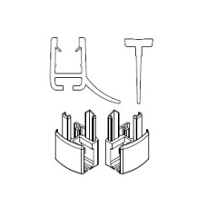 HSK 2x Wasserabweisprofil gerade, mit Endkappe und Einschubdichtung, Set für alle Pendeltüren, Raumnische 4-tlg. und Fünfeck 4-tlg. E85058-2