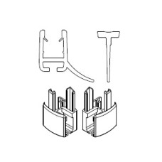 HSK 1x Wasserabweisprofil gerade, mit Endkappe und Einschubdichtung E85058-4