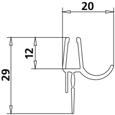 Kermi 2x Dichtleiste 4665 14AB BS Länge: 985mm 2534986