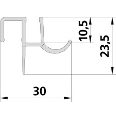 Kermi 2x Dichtleiste 5500 08B für kompletten Einstieg Länge 985mm, kürzbar 2535896