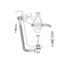 Ideal Standard Ab- und Überaufgarnitur, mit Zulauf, chrom T6492AA