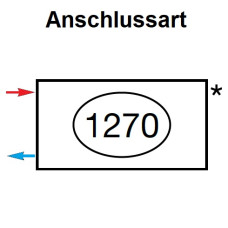 Zehnder Anschlussart 1270, seitlich links für Charleston, Anschluss 2-Rohr mit externem Ventil 1270