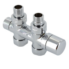 Zehnder Anschluss-Armatur Set O Durchgang weiß Durchgangsform, Ventil drehbar, damit Thermostatkopf rechts / links 839041