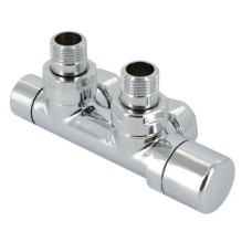 Zehnder Anschluss-Armatur Set P Eckform weiß Eckform Thermostatkopf rechts, weiß 839051
